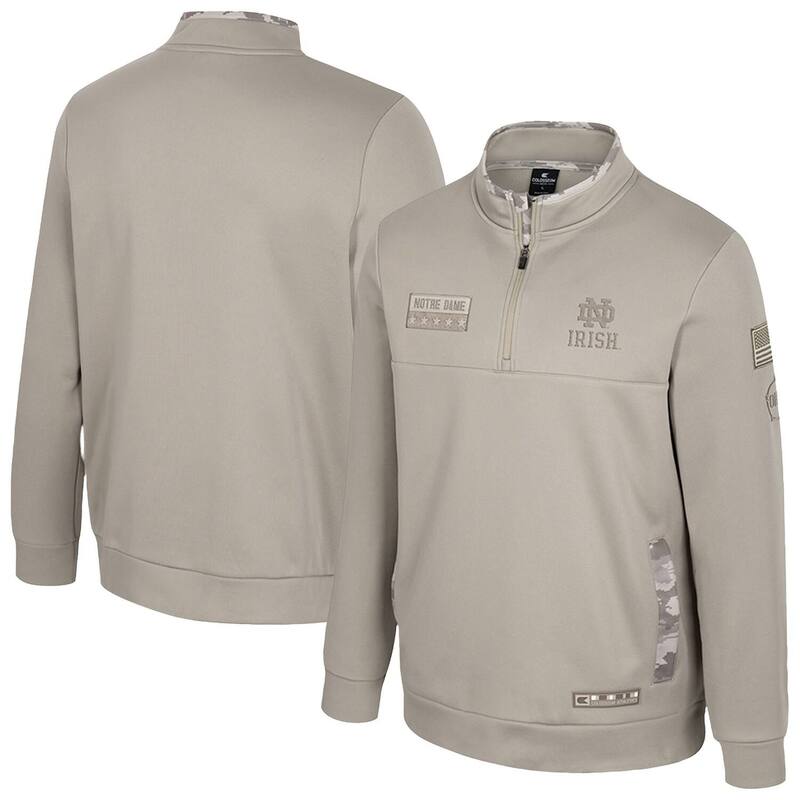 コロシアム レディース トップス Tシャツ Men's Colosseum Oatmeal Notre Dame Fighting Irish Operation Hatrick Battalion Quarter-Zipullover Ntd Multi マルチカラー｜ReVida 店