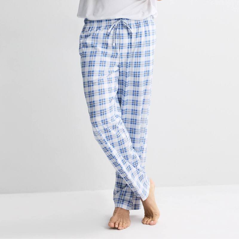 ソノマ レディース アンダー御召しもの ナイト爵御召しもの ズボン下 編み物 Men\u0027sonoma Goods For Lifessential Knit Pajama Pants Powder Blue Plaid 青碧