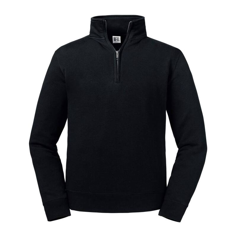 ラッセルアスレチック レディース アウター 編み物・スウェーター ハーフジップ 汗水 プルオーバー Russell Athletic Russell Mens Authentic Quarter Zip Sweatshirt Black 黒いこと