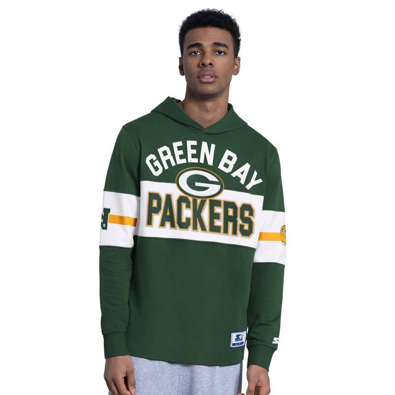 スターター レディース トップス Tシャツ ジャージー パーカー Men'starter Green Bay Packers Fullback Jersey Hoodie Pkr Green グリーン｜ReVida 店