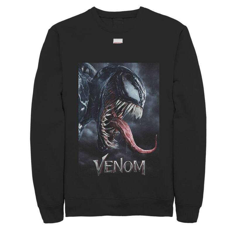 マーベル レディース トップス Tシャツ フリース グラフィック Men's Marvel Venom Tongue Out Poster Graphic Fleece Pullover Black ブラック｜ReVida 店 9,571円