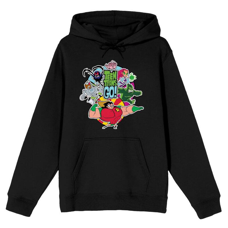 アニメ文字記号 レディース トップス プルオーバー パーカー Licensed Character Men\u0027s Teen Titans Go to the Movies Hoodie Black 黒いこと