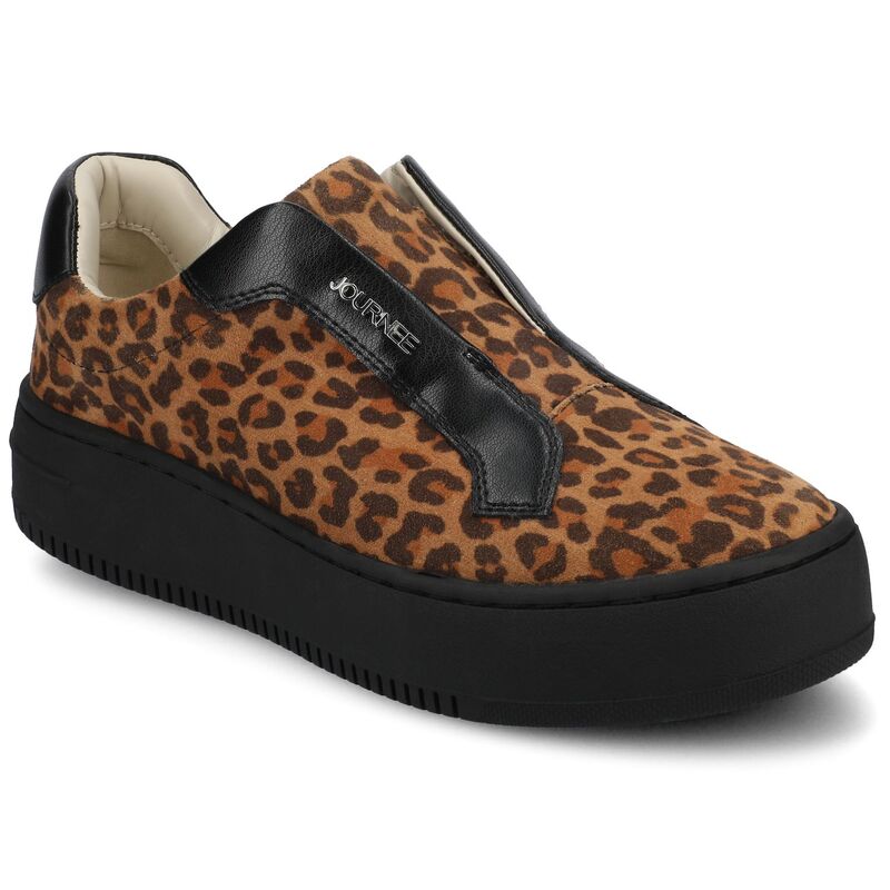 旅行 レディース シューズ スニーカー Journee Collection Pheobe Women\u0027slip-On Sneakers Leopard Camel 駱駝