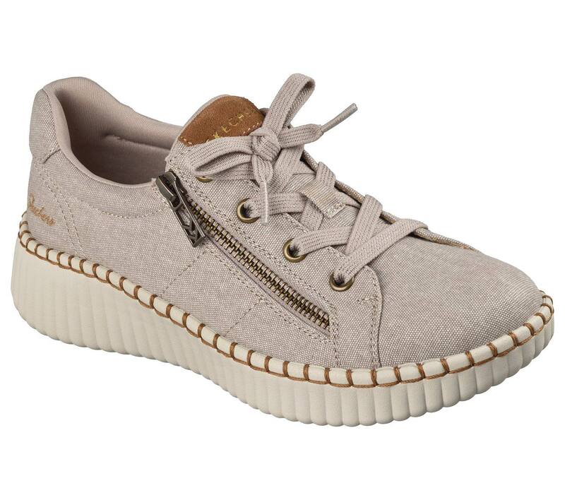 スケッチャーズ レディース シューズ サンダル スニーカー Skechers Wilshire Blvd Women\u0027s Zip Stride Sneakers Taupe トープ