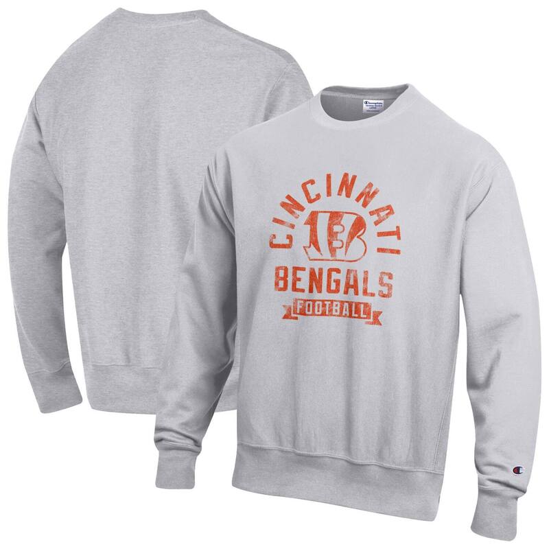 はやりっ児 レディース トップス プルオーバー 汗水 フリース Men\u0027s Champion Heather Gray Cincinnati Bengals Reverse Weave Fleece Pullover Sweatshirt Bngrey 薄墨色