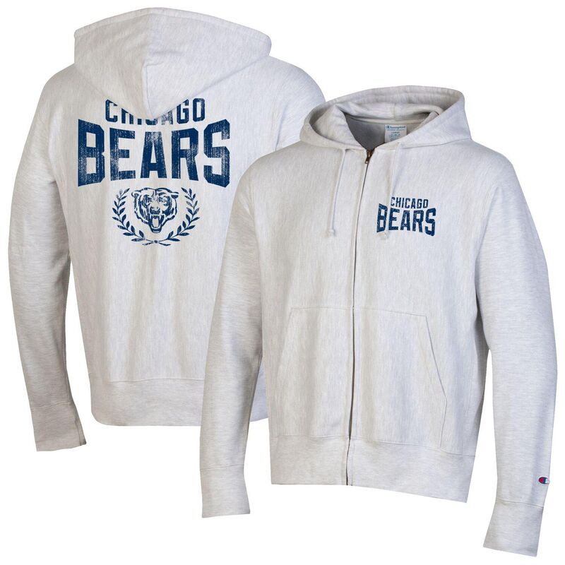 はやりっ児 レディース トップス プルオーバー パーカー Men\u0027s Champion Heather Gray Chicago Bears Reverse Weave Full-Zip Hoodie Brs Grey 薄墨色