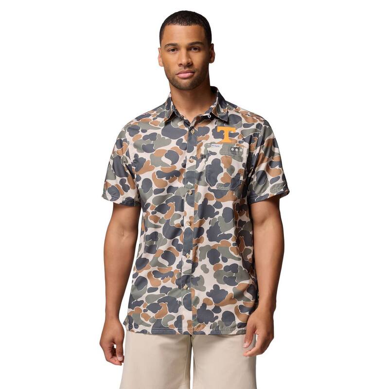 コロンビア レディース トップス プルオーバー Men\u0027s Columbia Camo Tennessee Volunteersuper Slack Tide Omni-Wick Button-Up Shirten Green 緑であること