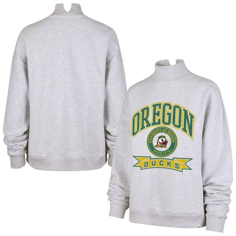 フォーティセブンブランド レディース トップス プルオーバー モックネック 汗水 47 Brand Women\u0027s \u002747 Gray Oregon Ducks Laurel Arch Mock Neck Sweatshirt Uoo Grey 薄墨色