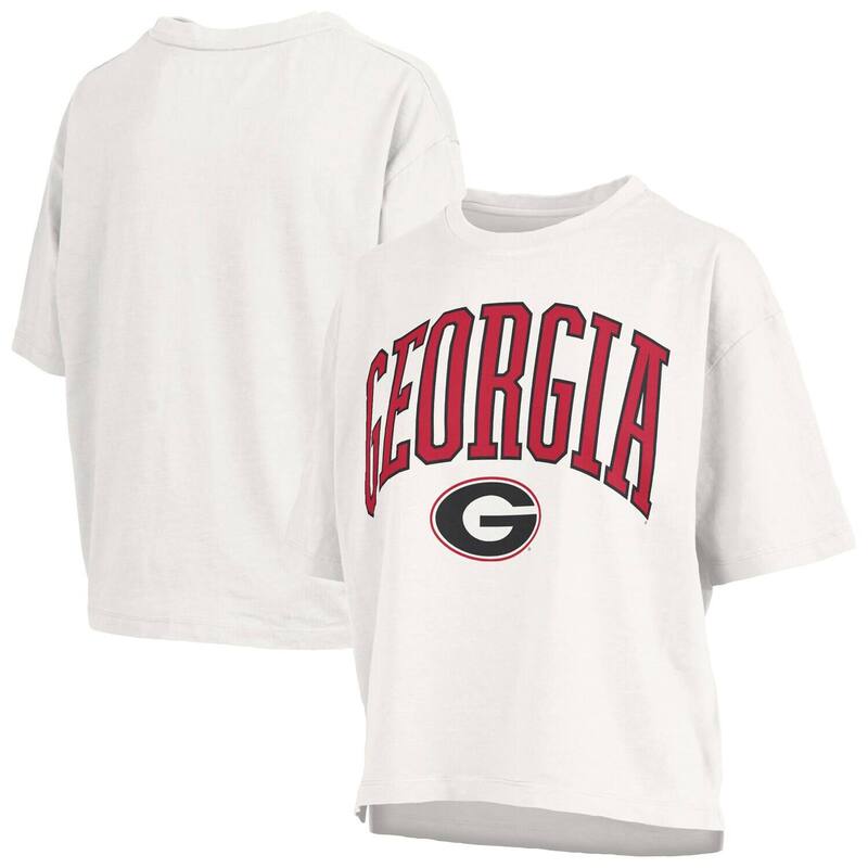 押し付けるボックス席 レディース トップス プルオーバー 足し加える大きさ Women\u0027s Pressbox White Georgia Bulldogs Plusize Nelson Motley Crew Oversized Slub T-Shirt Uga White 白いこと