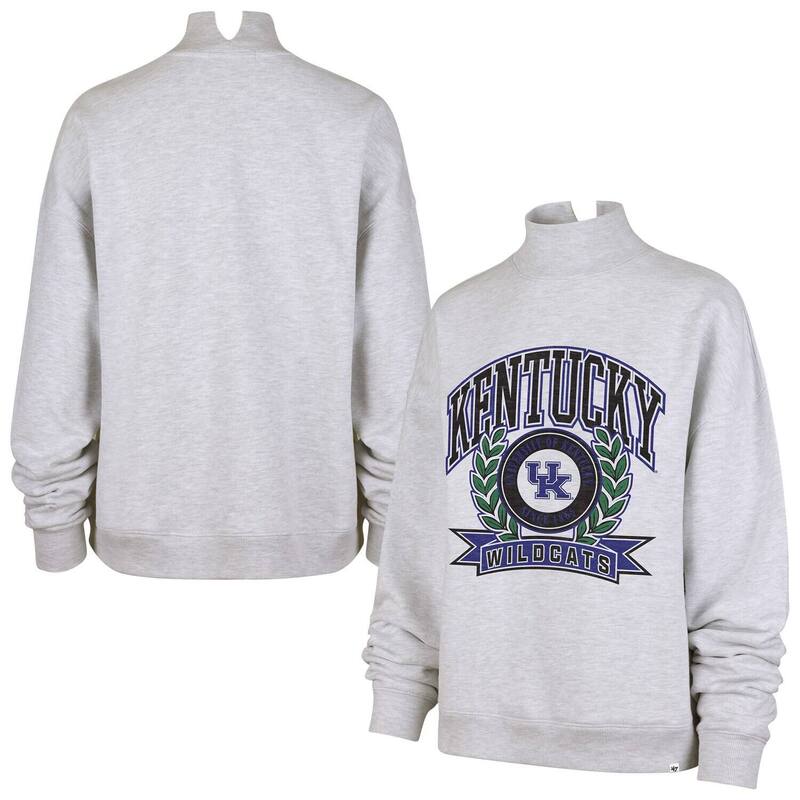 フォーティセブンブランド レディース トップス プルオーバー モックネック 汗水 47 Brand Women\u0027s \u002747 Gray Kentucky Wildcats Laurel Arch Mock Neck Sweatshirt Ken Grey 薄墨色
