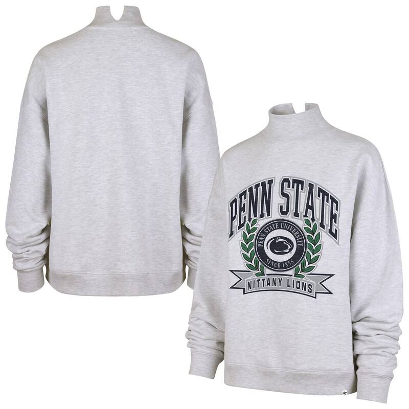 フォーティセブンブランド レディース トップス プルオーバー モックネック 汗水 47 Brand Women\u0027s \u002747 Gray Penn State Nittany Lions Laurel Arch Mock Neck Sweatshirt Pst Grey 薄墨色