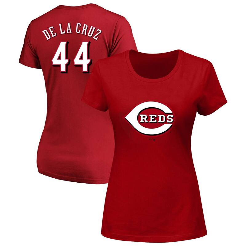 ファナティクス レディース トップス ティーシャツ つけ加える大きさ Women\u0027s Fanatics Elly De La Cruz Red Cincinnati Reds Plusize Name \u0026 Number T-Shirt Red 赤いこと