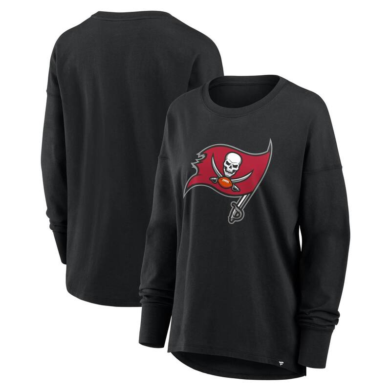 ファナティクス レディース トップス ティーシャツ Women\u0027s Fanatics Black Tampa Bay Buccaneers Relaxed Hip Essentialong Sleeve T-Shirt Buc Black 黒いこと