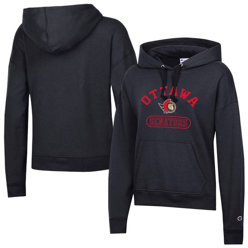 はやりっ子 レディース トップス プルオーバー パーカー Women\u0027s Champion Black Ottawa Senators Arched Pill Box Hoodie Sen Black 黒いこと