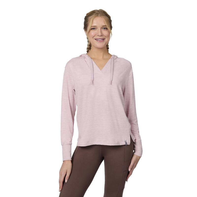フリー カントリー レディース アウター ニット・セーター Vネック パーカー Free Country Women's Cloud Knit V-Neck Hoodie Blush ブラッシュ｜ReVida 店