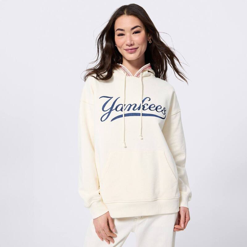 テレズ レディース トップス プルオーバー パーカー Women\u0027s Terez White New York Yankeeswizzle Baseball Stitchoodie Ynk Beige ベージュ