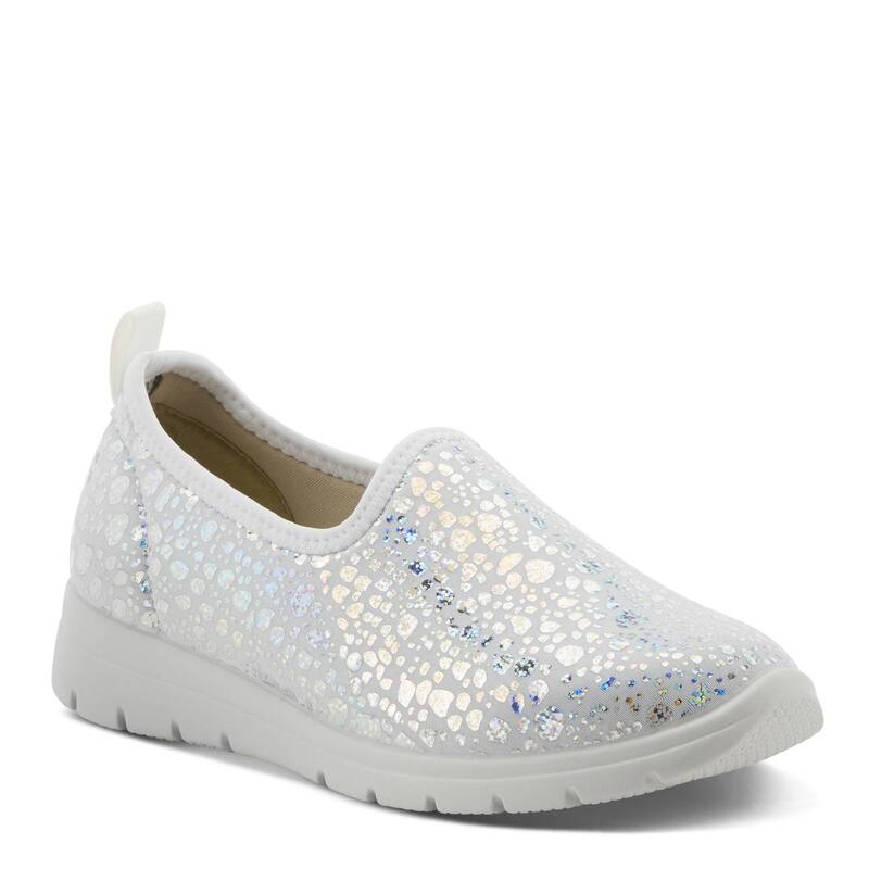 フレクサス レディース シューズ サンダル Flexus by Spring Step Women\u0027s Anisia-Croco Slip-on Shoesilver しろがね色