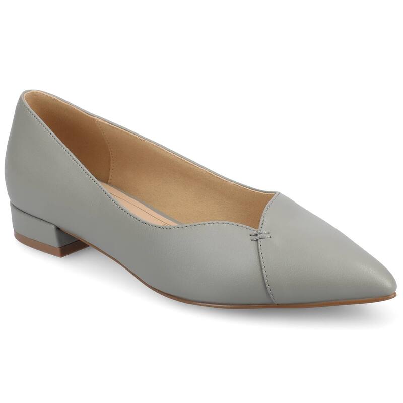 ジャーニー レディース シューズ サンダル ヒール Journee Medium and Wide Width Carmin Women\'slip-On Low Block Heel Dress Flats Light Grey グレー｜ReVida 店