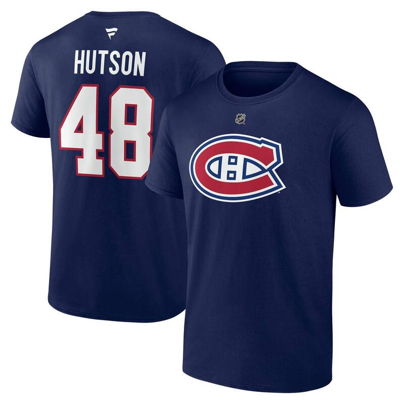 ファナティクス レディース トップス Tシャツ Men's Fanatics Lane Hutsonavy Montreal Canadiens Authentic Stack Name & Number T-Shirt Cnd Navy ネイビー|ReVida 店
