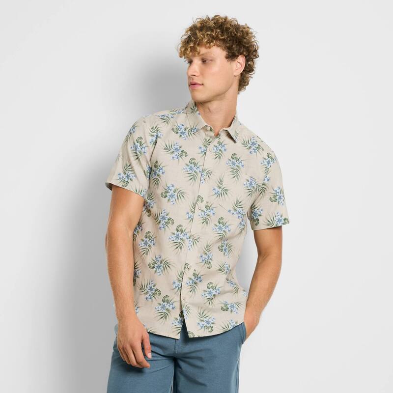 ハーレー レディース トップス Tシャツ Men's Hurley Aloha Textured Woven Short Sleeve Shirt Bone|ReVida 店