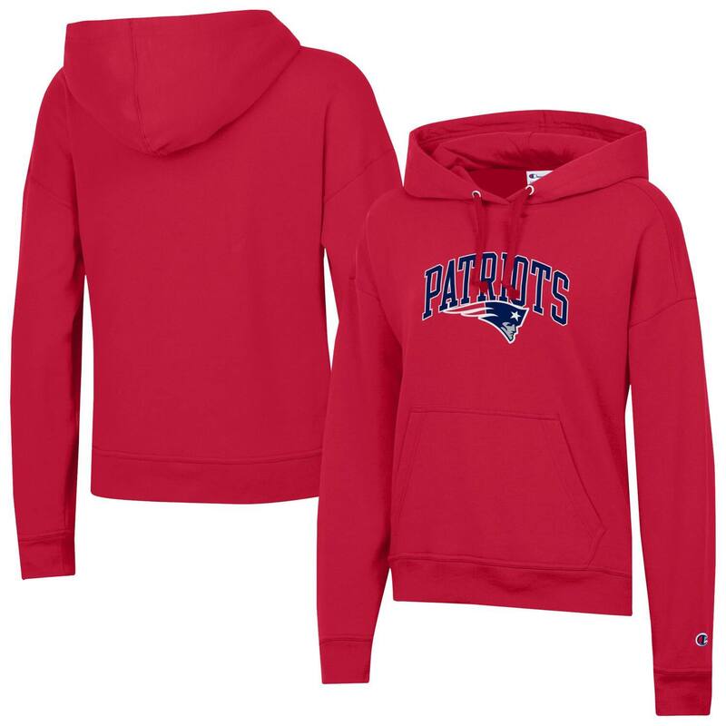 はやりっ子 レディース トップス プルオーバー パーカー Women\u0027s Champion Red New England Patriots Powerblend Hoodie Pat Red 赤いこと