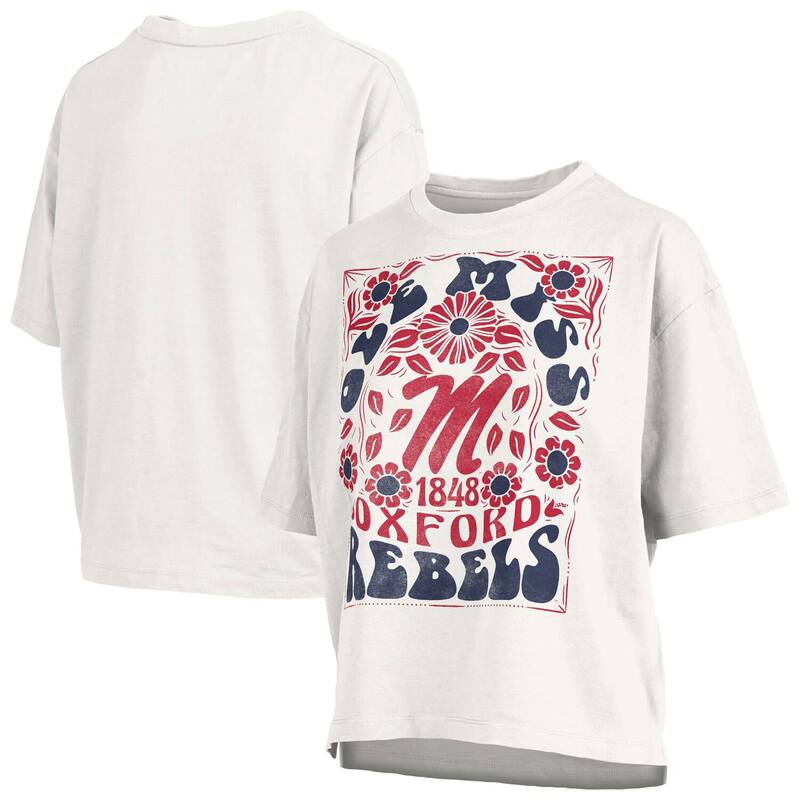 押しつけるボックス席 レディース トップス ティーシャツ Women\u0027s Pressbox White Ole Miss Rebels Harmony Oversized Slub T-Shirt Ole White 白いこと
