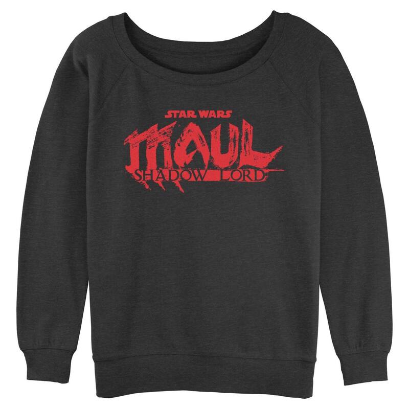 アニメ文字記号 レディース トップス プルオーバー パイル Licensed Character Juniors\u0027 Star Wars Maul Shadow Lord Long Sleeve Slouchy Terry Pullover Charcoal Heather 濃灰色