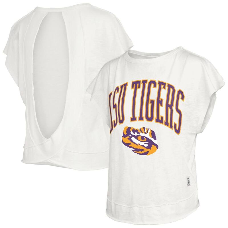 押し付けるボックス席 レディース トップス プルオーバー 明けっ広げうしろ側 Women\u0027s Pressbox Cream LSU Tigers Nelson Movement Open Back Slub T-Shirt Lsu Beige ベージュ