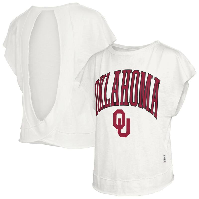 押し付けるボックス席 レディース トップス プルオーバー 開けっ広げうしろ側 Women\u0027s Pressbox Cream Oklahoma Sooners Nelson Movement Open Back Slub T-Shirt Okl Beige ベージュ