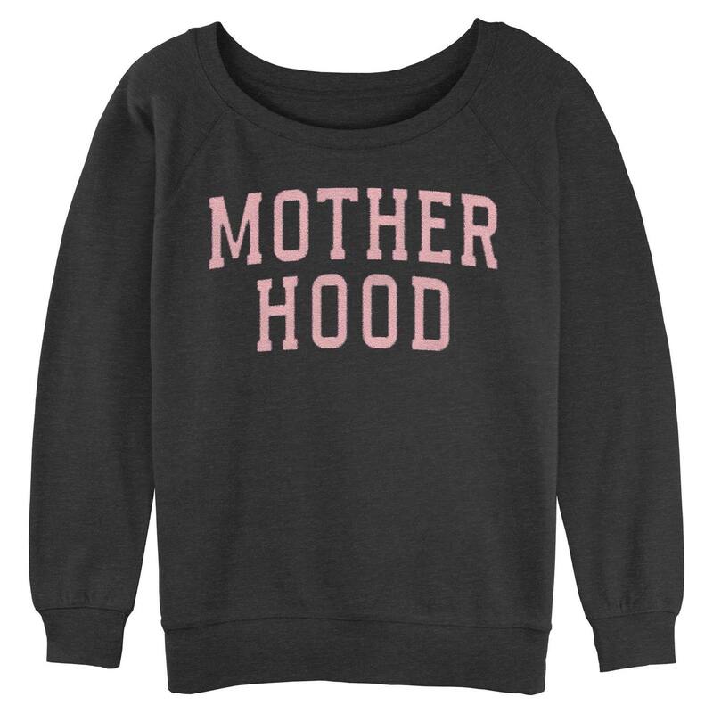 アニメ文字記号 レディース トップス プルオーバー Licensed Character Juniors\u0027 Motherhood Long Sleeve Slouchy Pullover Charcoal Heather 濃灰色