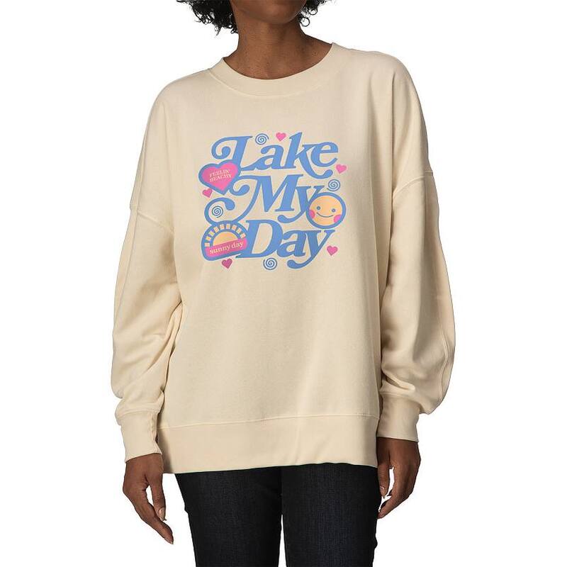 アニメ文字記号 レディース トップス プルオーバー 汗水 フリース Licensed Character Women\u0027s Lake My Day Oversized Fleece Crew Sweatshirt No Color