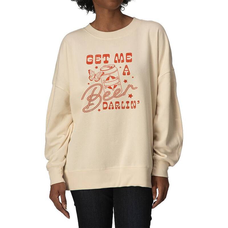 アニメ文字記号 レディース トップス プルオーバー 汗水 フリース Licensed Character Women\u0027s Get Me A Beer Darlin\u0027 Oversized Fleece Crew Sweatshirt No Color