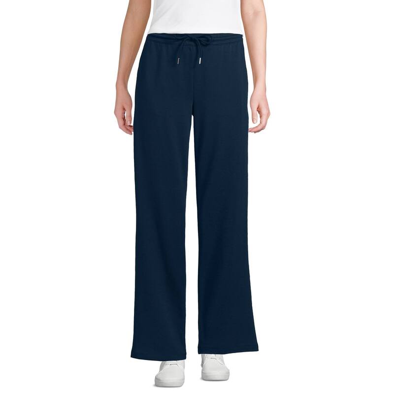 ランズ挙げ句の果て レディース ボトムス 心地よいズボン下 引っ切りない Women\u0027s Lands\u0027 End High Rise Pull On Relaxed Straight Leg Pants Radiant Navy 米国海軍