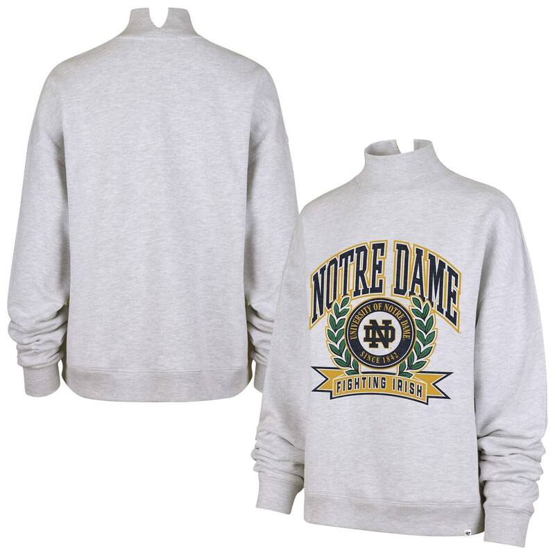 フォーティセブンブランド レディース トップス プルオーバー モックネック 汗水 47 Brand Women\u0027s \u002747 Gray Notre Dame Fighting Irish Laurel Arch Mock Neck Sweatshirt Ntd Grey 薄墨色