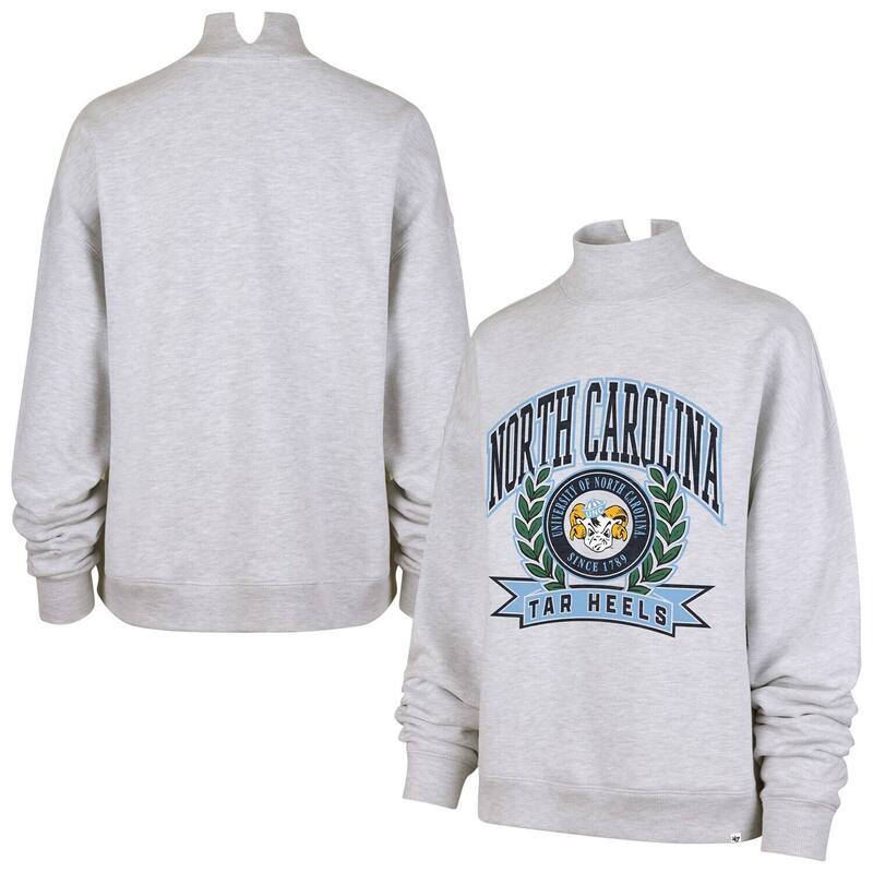 フォーティセブンブランド レディース トップス プルオーバー モックネック 汗水 踵 47 Brand Women\u0027s \u002747 Gray North Carolina Tar Heels Laurel Arch Mock Neck Sweatshirt Unc Grey 薄墨色