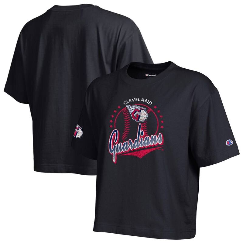 はやりっ児 レディース トップス ティーシャツ Women\u0027s Champion Black Cleveland Guardians All-Star T-Shirt Grd Black 黒いこと