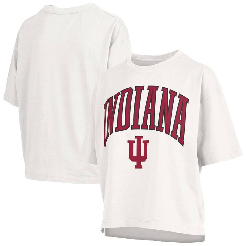押し付けるボックス席 レディース トップス プルオーバー 足し加える大きさ Women\u0027s Pressbox White Indiana Hoosiers Plusize Nelson Motley Crew Oversized Slub T-Shirt Ind White 白いこと
