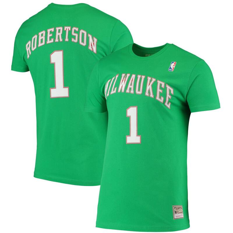 ミッチェル\u0026ネス レディース トップス プルオーバー Men\u0027s Mitchell \u0026 Ness Oscarobertson Green Milwaukee Bucks Hardwood Classicstitch Name \u0026 Number T-Shirt Buk Green 緑であること