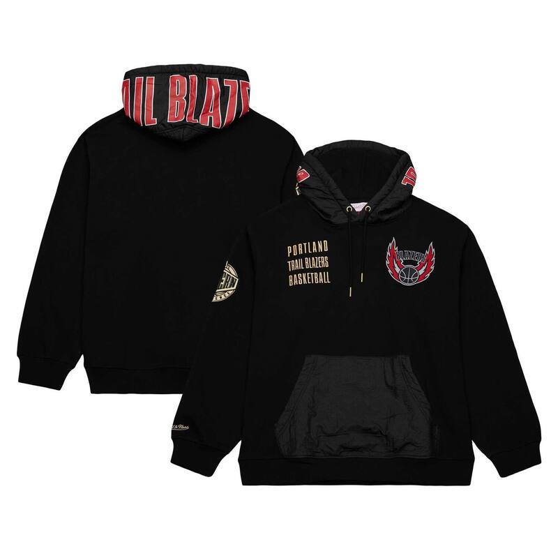 ミッチェル\u0026ネス レディース トップス プルオーバー ヴィンテージ スポーツジャケット ロゴタイプ フリース パーカー Men\u0027s Mitchell \u0026 Ness Black Portland Trail Blazers Team OG 2.0 Vintage Logo Fleece Pullover Hoodie Trblack 黒いこと