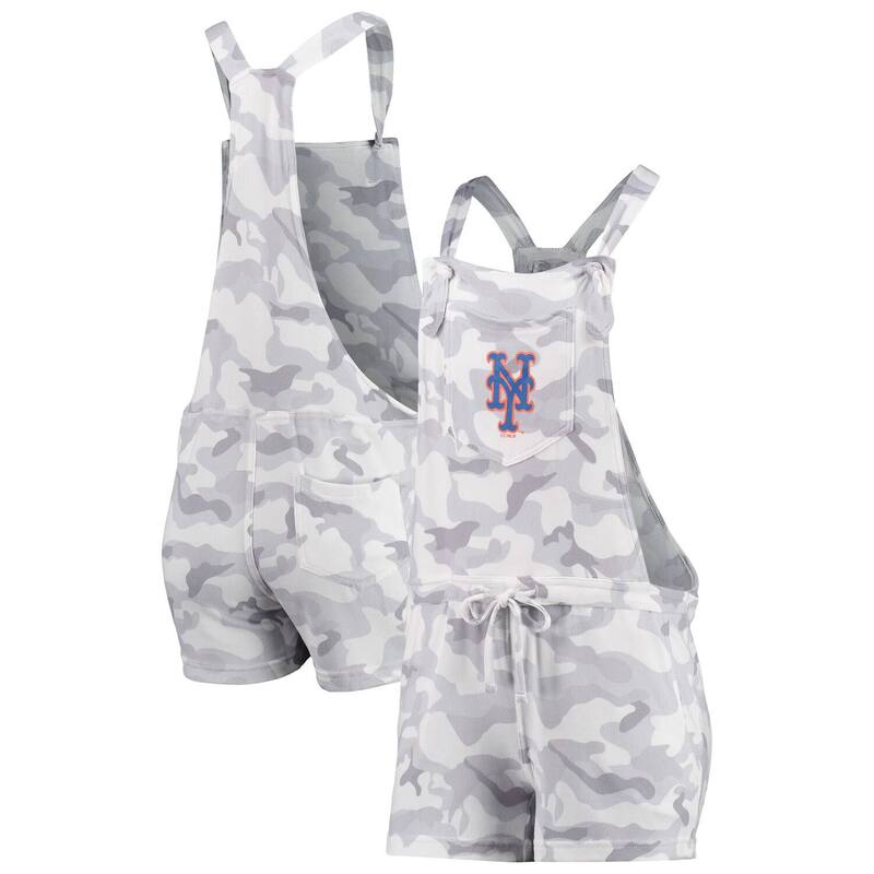 アンブランデッド レディース トップス 衣装 ロンパース 厚地の外套櫂 Unbranded Women\u0027s Conceptsport Gray New York Mets Camo Romper Overalls Met Grey 薄墨色