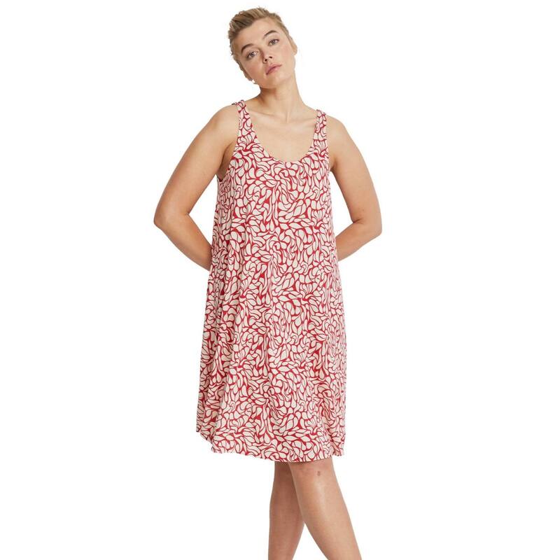 Ellos レディース トップス ワンピース プラスサイズ Ellos Plusize Crossover Back Tank Dress Ruby Red Print レッド|ReVida 店