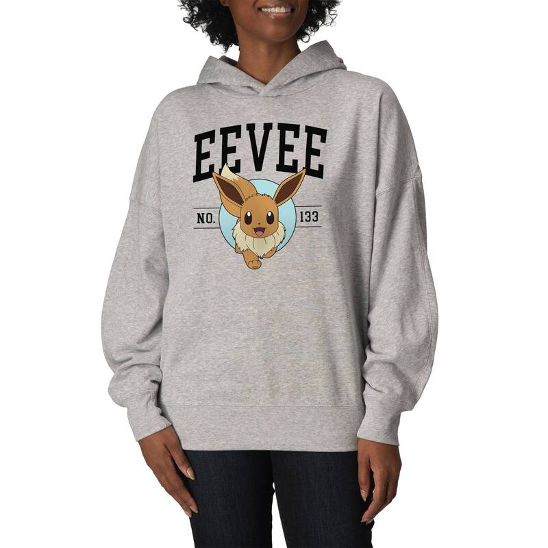 アニメキャラクター レディース トップス Tシャツ スウェット フリース パーカー Licensed Character Women's Pokmon Eevee Oversized Fleece Hoodie Sweatshirt Athletic Heather ヘザー｜ReVida 店