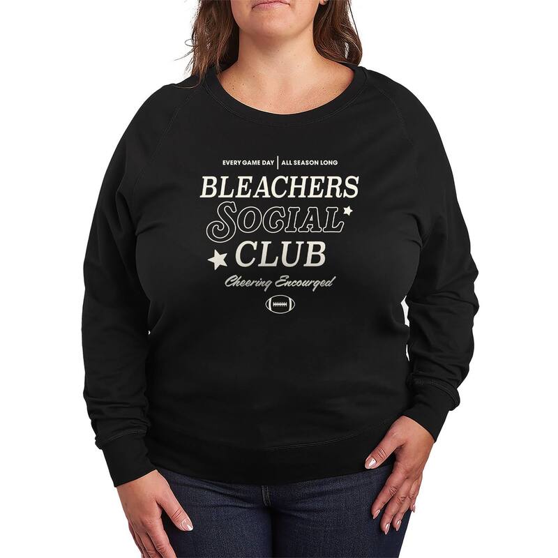 アニメ文字記号 レディース トップス ティーシャツ つけ加える大きさ パイル Licensed Character Plusize Bleachersocial Club French Terry Long Sleeve Tee Black 黒いこと
