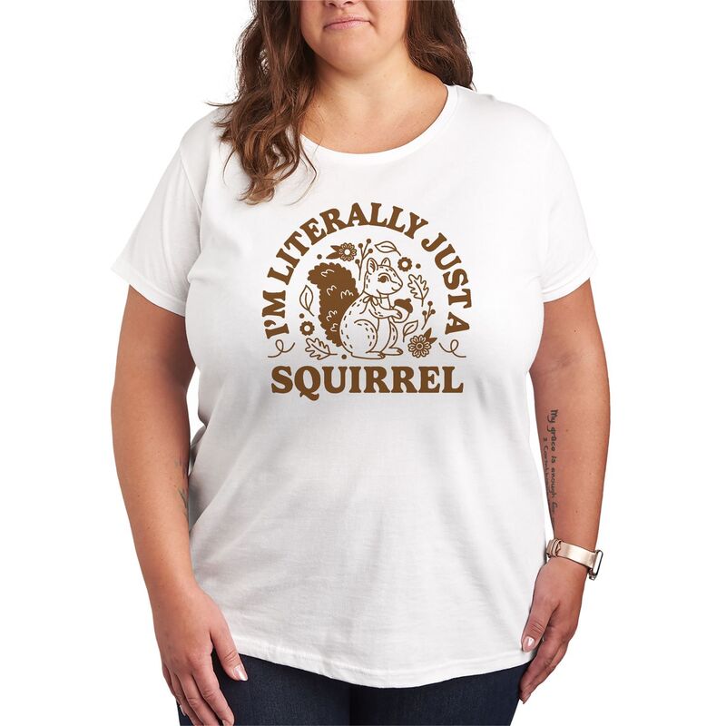 アニメ人となり レディース トップス ティーシャツ 足し加える大いさ グラフィック Licensed Character Plusize I\u0027m Literally Just A Squirrel Graphic Tee White 白いこと