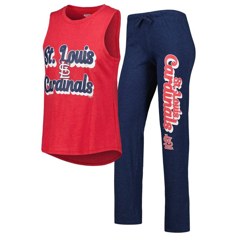 アンブランデッド レディース アンダー御召しもの ナイト爵御召しもの ズボン下 Unbranded Women\u0027s Conceptsport Navy/Red St. Louis Cardinals Wordmark Meter Muscle Tank Top \u0026 Pantsleep Set Crd Navy 米国海軍