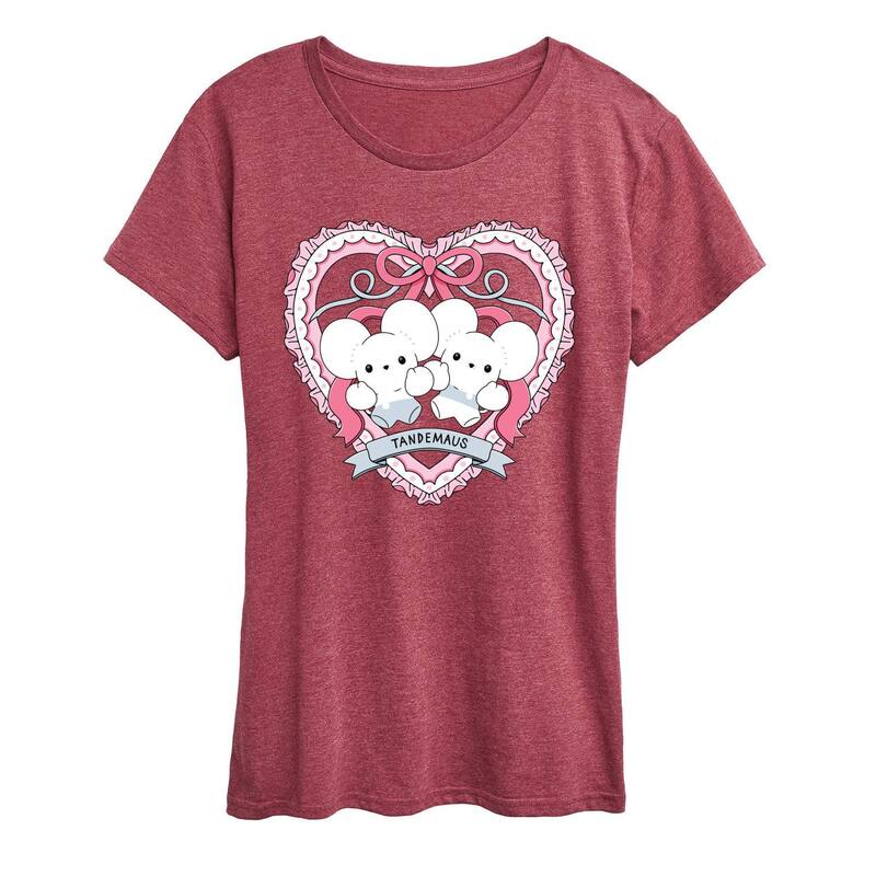 アニメ文字記号 レディース トップス ティーシャツ グラフィック Licensed Character Women\u0027s Pokmon Tandemaus Coquette Graphic Tee Heather Dark Red ギョリュウモドキ