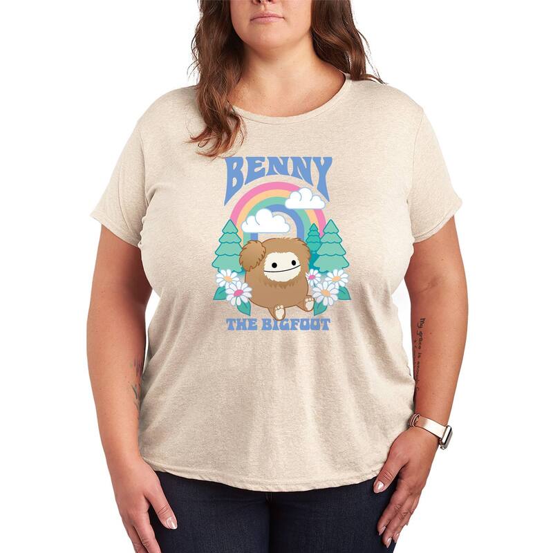 アニメ人となり レディース トップス ティーシャツ 足し加える大いさ グラフィック Licensed Character Plusize Squishmallows Benny The Bigfoot Graphic Tee Beige ベージュ