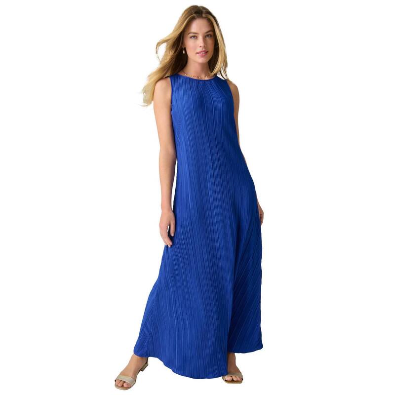 ジェシカ英国の首都 レディース トップス 衣装 つけ加える大きさ ノースリーブ マキシ Jessica London Women\u0027s Plusize Sleeveless Plisse Maxi Dress Dark Sapphire サファイア