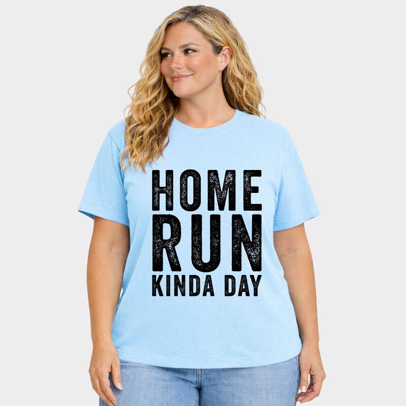 Simply Sage Market レディース トップス ティーシャツ 足し加える大いさ グラフィック Simply Sage Market Home Run Kinday - Women\u0027s Plusized Garment Dyed Graphic T-Shirt Chambray