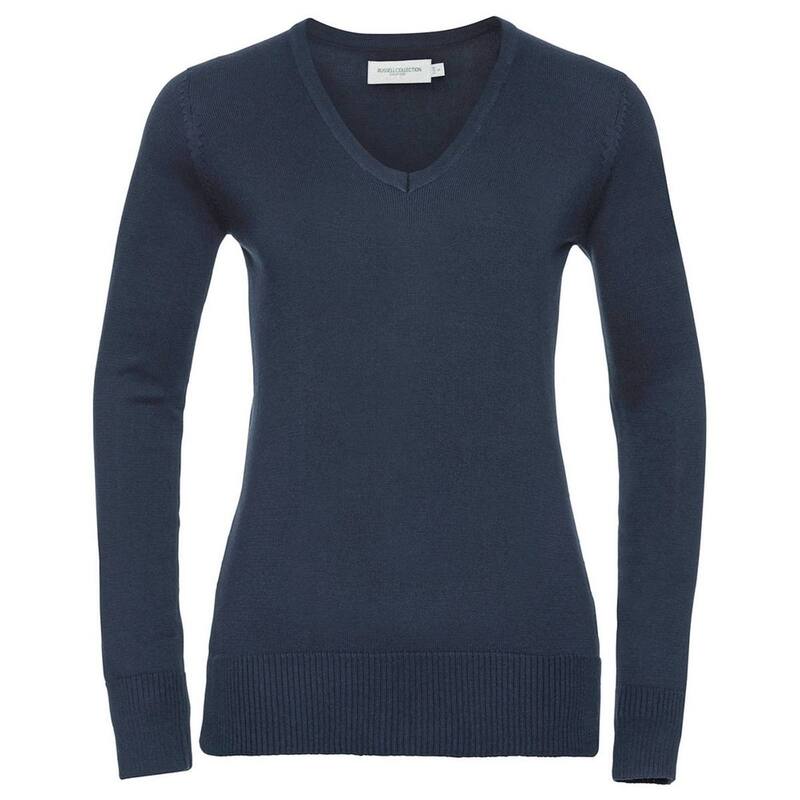 ラッセルアスレチック レディース トップス プルオーバー V素っ首 流汗 綿織物 アクリル繊維 Russell Athletic Russell Collection Womens/Ladies Cotton Acrylic V Neck Sweatshirt French Navy 米国海軍